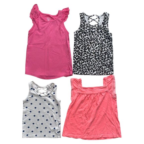 15pc Lot Girls Clothes Fall-Spring Tshirts Tank Tops Shorts Dresses Rompers Sz 5 - Picture 2 of 5